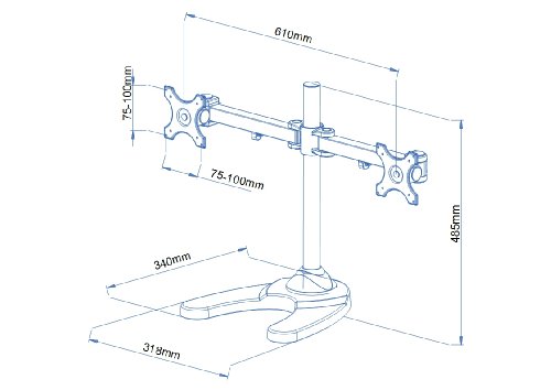 Vivo Dual Lcd Monitor Free Standing Desk Mount Stand V002f Check Vivo Dual Lcd Monitor Free Standing Desk Mount Stand V002f
