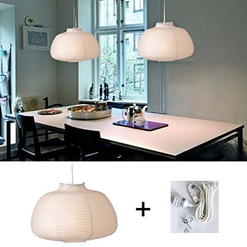 Ikea Vate Pendant Lamp Shade 18 Inch Bundle With White Hemma