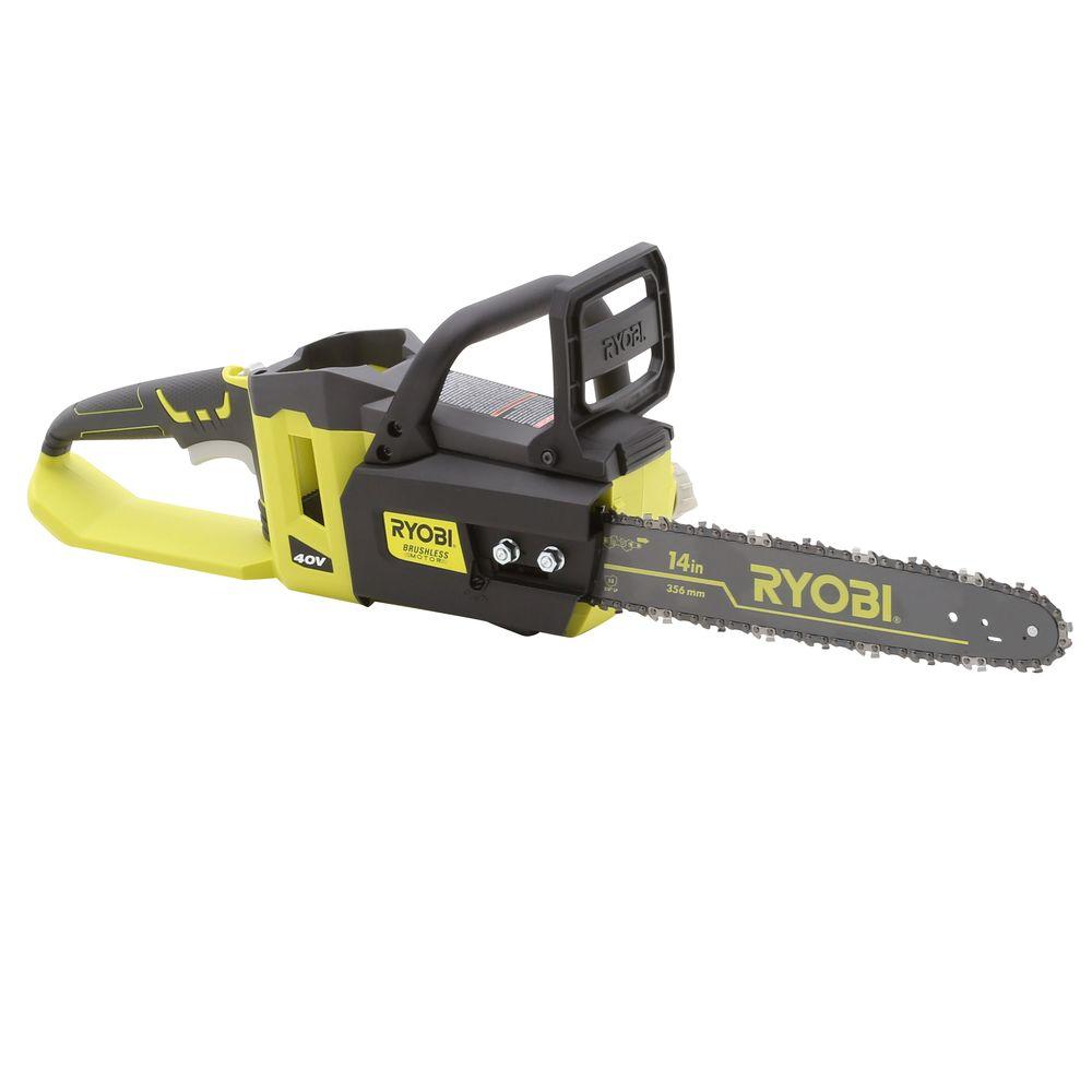 Ryobi 14 In 40 Volt Lithium Ion Brushless Cordless Chainsaw