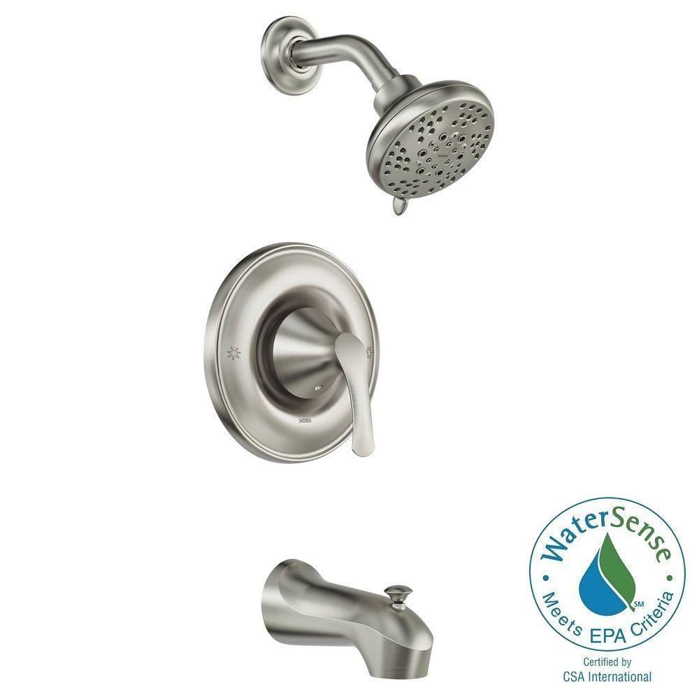 Moen Darcy 1 Handle 5 Spray Tub Shower Faucet Spot Resist Brushed Moen Darcy 1 Handle 5 Spray Tub Shower Faucet Spot Resist Brushed