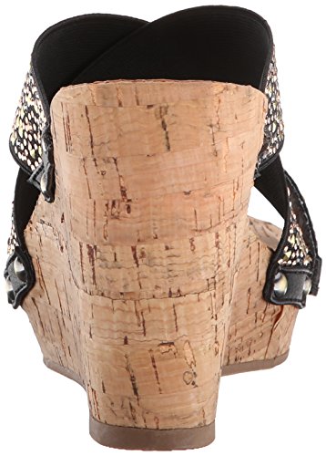 xoxo black wedge sandals