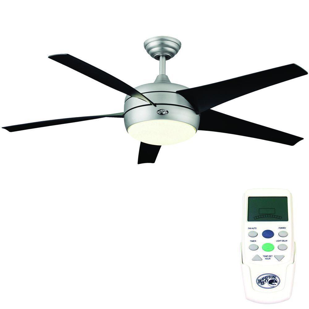 Hampton Bay Windward Ii 54 Ceiling Fan W Light Brushed Steel Hampton Bay Windward Ii 54 Ceiling Fan W Light Brushed Steel 55295
