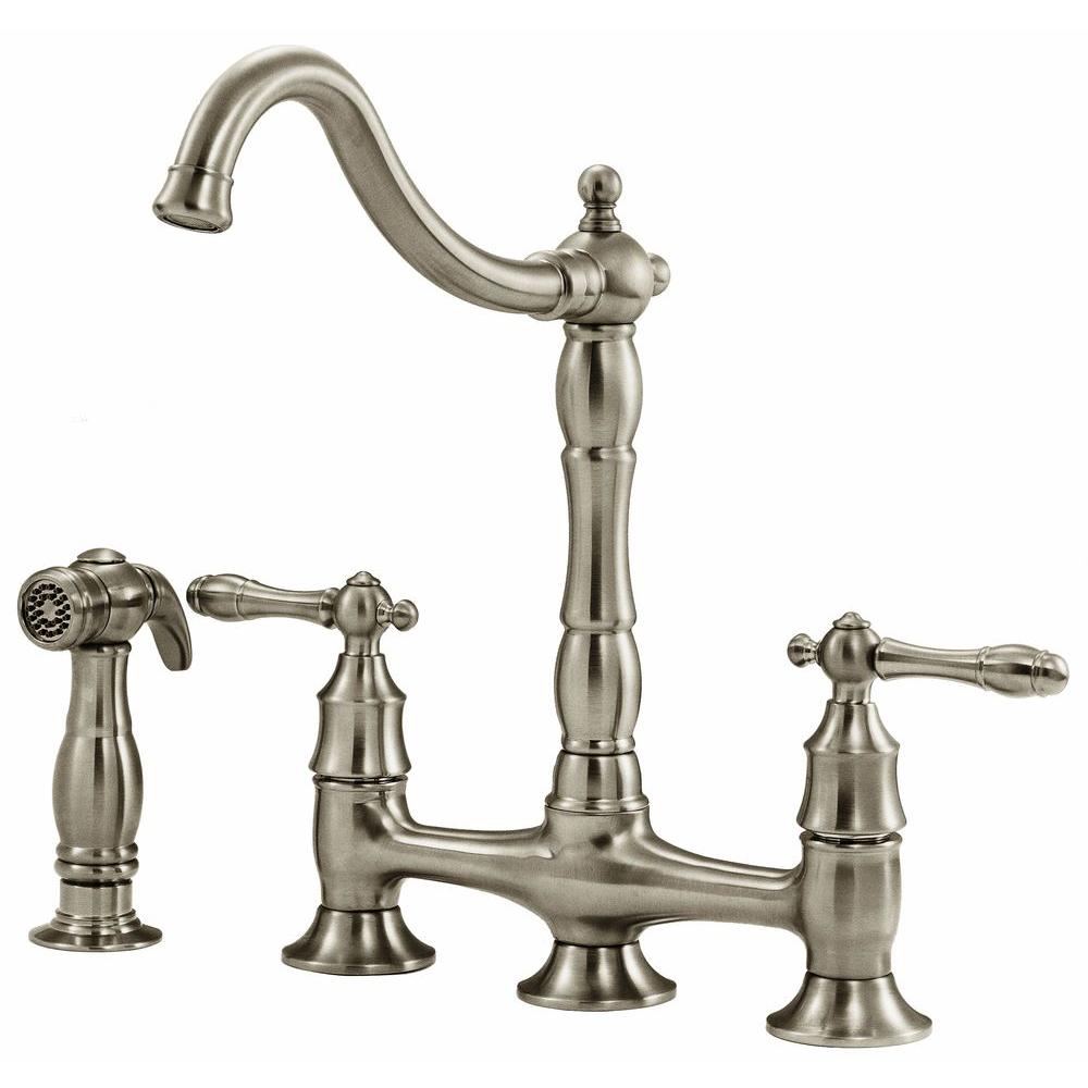 Glacier Bay Lyndhurst 2 Handle Kitchen Faucet Nickel