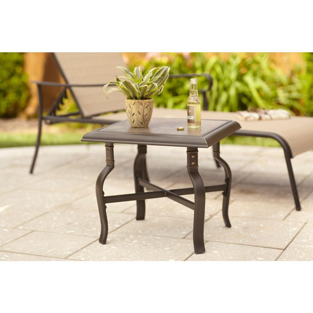 Hampton Bay Bronze Belleville Patio Side Table Check Back Soon Blinq Hampton Bay Bronze Belleville Patio Side Table