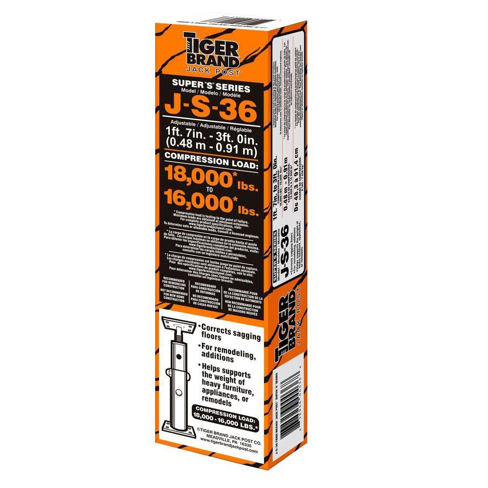 Tigernd Super S Series 36 Inch Jack Post J S 36 Tigernd Super S Series 36 Inch Jack Post J S 36