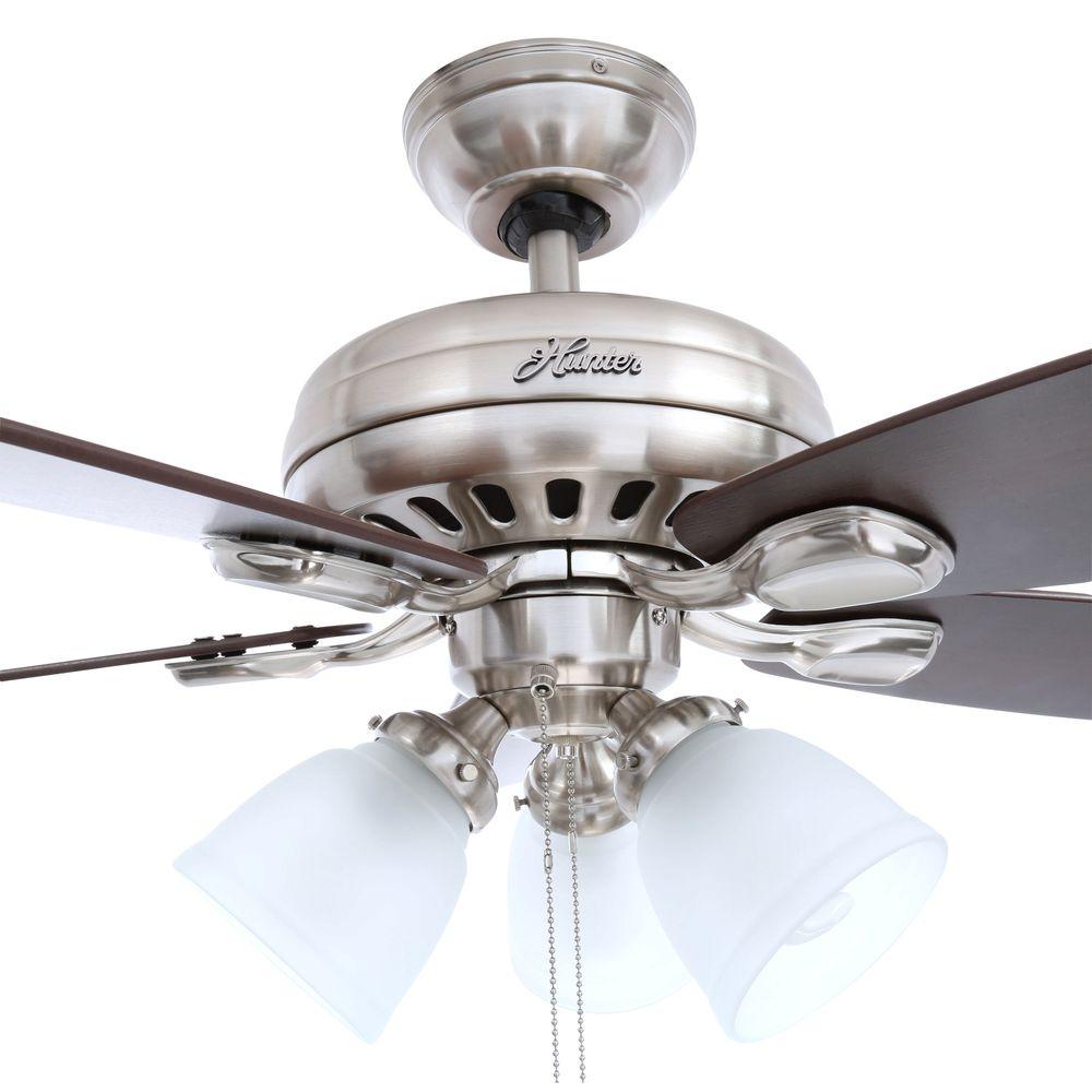 Hunter Highbury 52005 52 Indoor Brushed Nickel Ceiling Fan Check Fan Hunter Highbury 52005 52 Indoor Brushed Nickel Ceiling