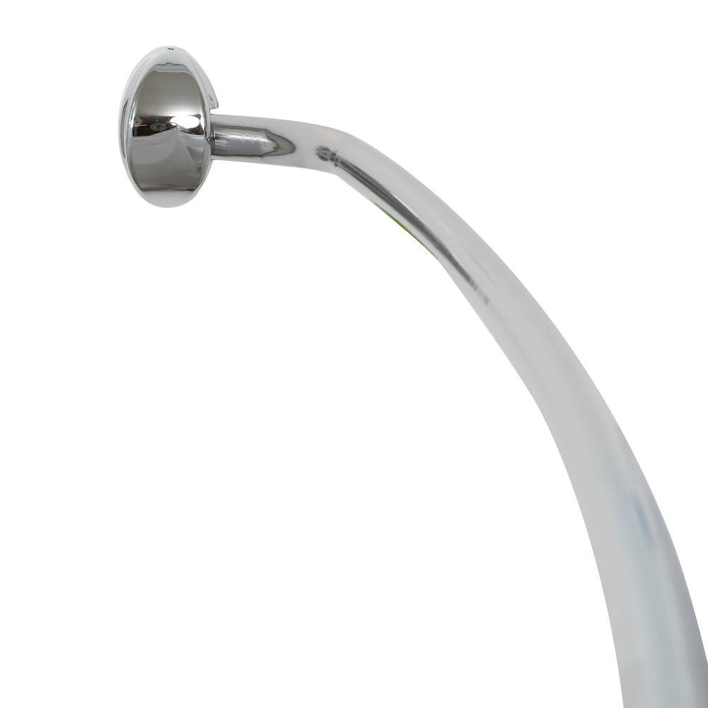 Rustproof 72 Adjule Permanent Mount Curved Shower Rod Chrome