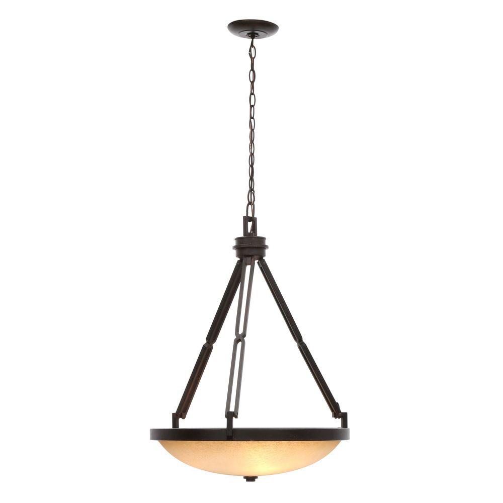 Hampton Bay Alta Loma 3 Light Dark Ridge Bowl Pendant Bronze Hampton Bay Alta Loma 3 Light Dark Ridge Bowl Pendant Bronze 27054