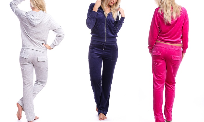 pink velour suit