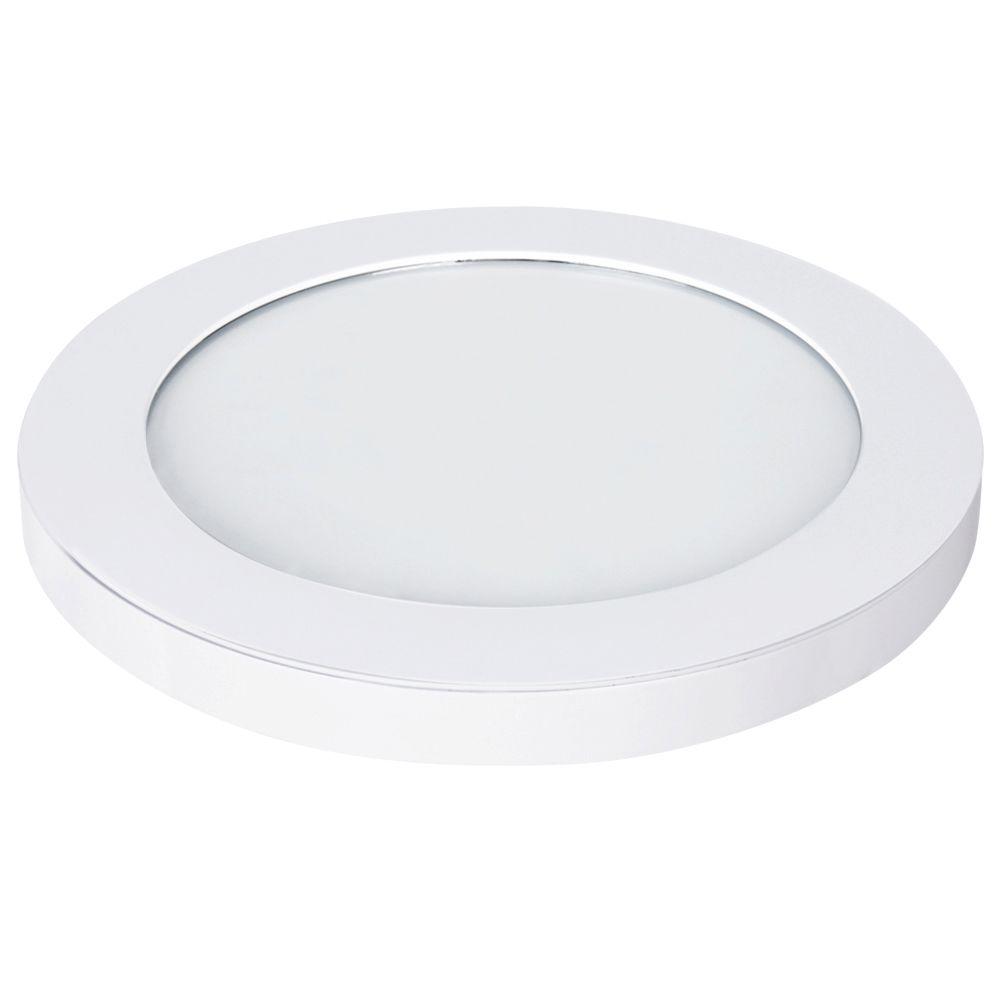 Commercial Electric 11 In White Led Edge Lit Flat Round Panel Commercial Electric 11 In White Led Edge Lit Flat Round Panel Flushmount