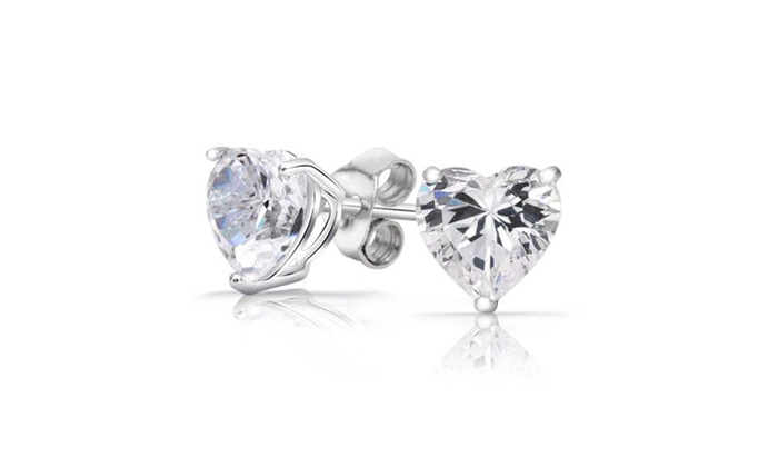 Yeidid Women S Swarovski Elements Sterling Silver Heart Stud Yeidid Women S Swarovski Elements Sterling Silver Heart Stud Earrings