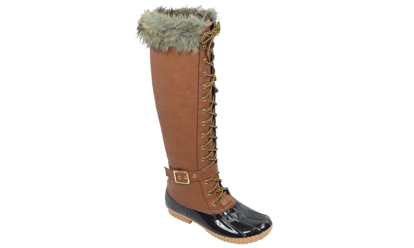 Mata Women's Cold-Weather Waterproof Snow Tall Boots - Tan