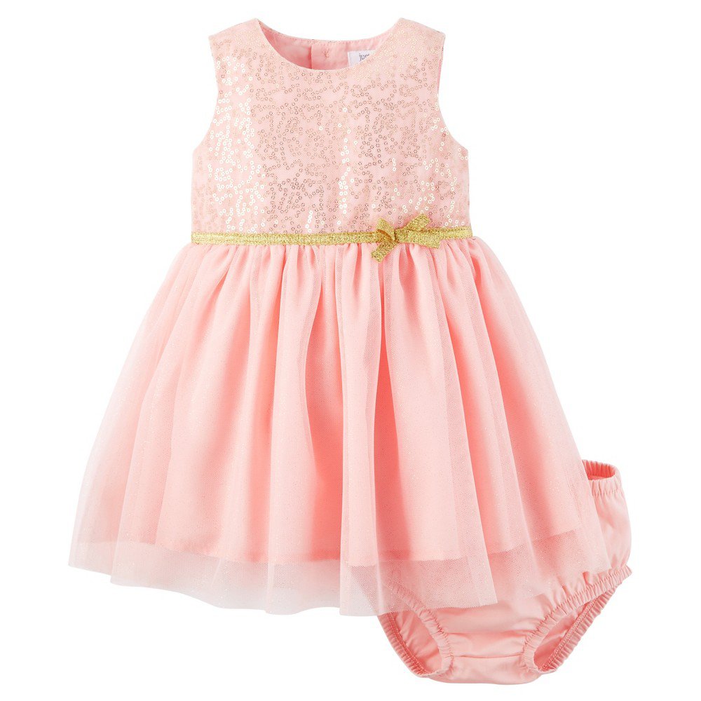 pink and gold baby dress