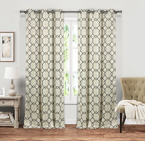 Heavy Triple Layer Blackout Window Curtain Panel Dark Grey Angela