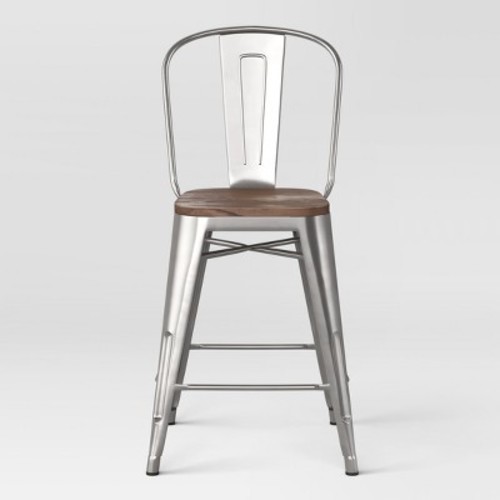 Carlisle 24 Counter Stool With Wood Seat Natural Metal Set Of 2 Carlisle 24 Counter Stool With Wood Seat Natural Metal Set Of 2 Threshold