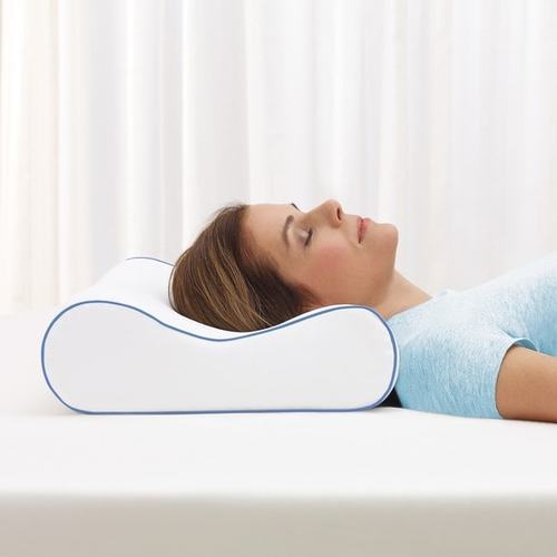 Serta Coolvent Contour Gel Memory Foam Pillow White Check Back