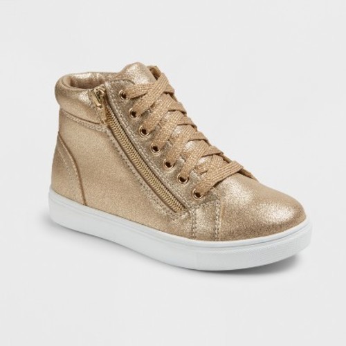 girls gold tennis shoes