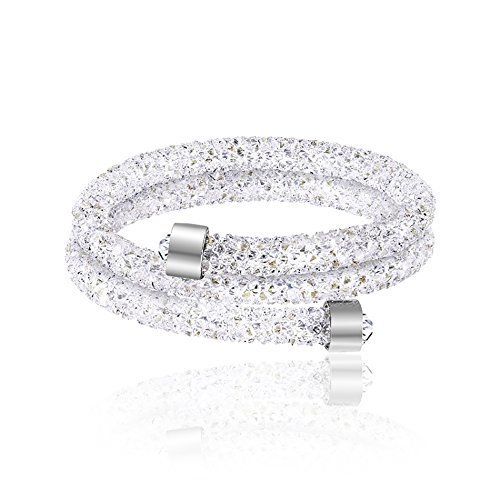 Swarovski Elements Crystal Dust Double Wrap Bangle Bracelet ... Swarovski Elements Crystal Dust Double Wrap Bangle Bracelet ...