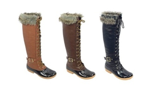 duck boots with fur trim