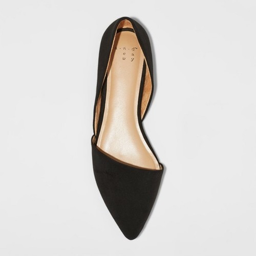 black pointed toe flats size 11