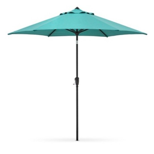 9 Round Aluminum Patio Umbrella Turquoise Black Pole Threshold Check Back Soon Blinq