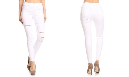 ripped pull on jeggings