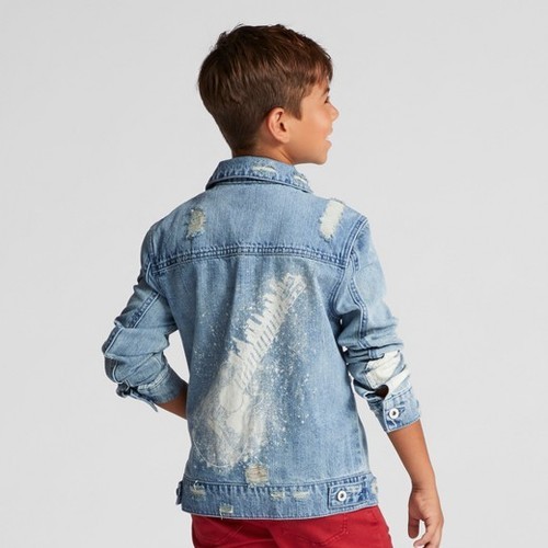 boys distressed denim jacket