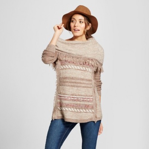Women\u0027s Fringe Neck Sweater , Knox Rose Tan L , Check Back Soon