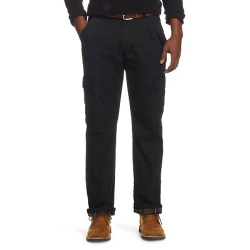 black flannel lined cargo pants