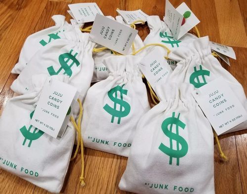 Juju Candy Coins Canvas Drawstring Money Bag Pouch Party Favors 8 Juju Candy Coins Canvas Drawstring Money Bag Pouch Party Favors 8 Pack