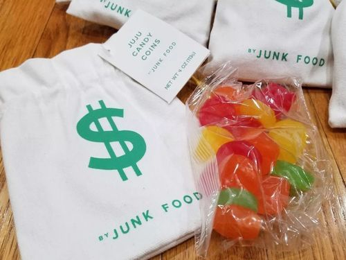 Juju Candy Coins Canvas Drawstring Money Bag Pouch Party Favors 8 Pack Check Back Soon