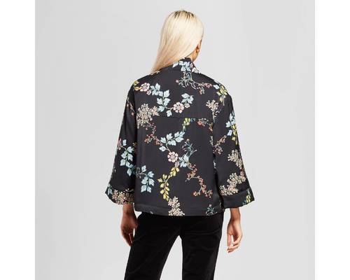 black floral kimono jacket