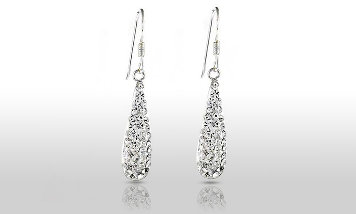 Sterling Silver White Swarovski Elements Crystal Dangle Earrings Check Back Soon Sterling Silver White Swarovski Elements Crystal Dangle Earrings Check Back Soon