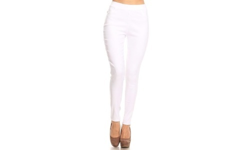 white pull on jeggings