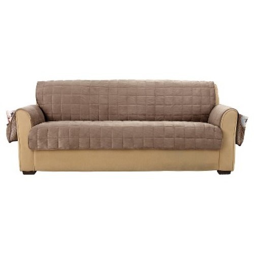 Velvet Nonskid Sofa Pet Throw Sable Sure Fit Blinq Velvet Nonskid Sofa Pet Throw Sable Sure Fit