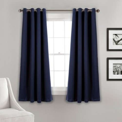 Lush Decor Grommet Insulated Blackout Curtains Navy Check Back Lush Decor Grommet Insulated Blackout Curtains Navy