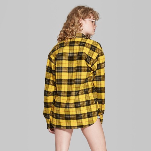 yellow flannel shirt womens