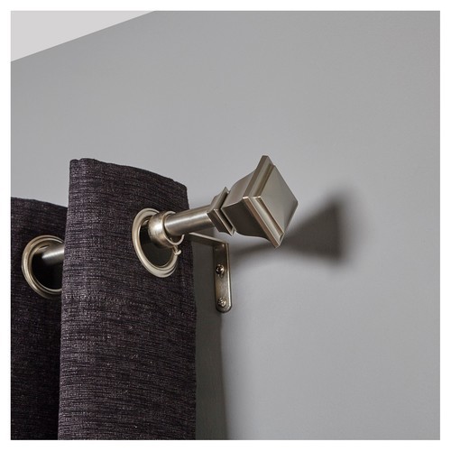 Umbra Loft Soft Square Curtain Rod Nickel Size 66 120 Check