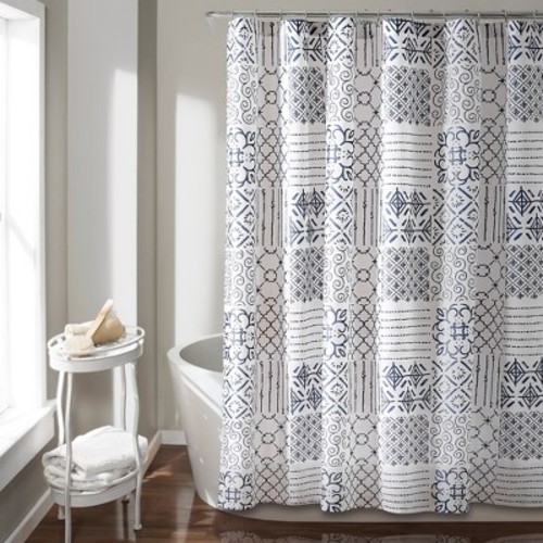 Lush Decor Color Block Shower Curtain Blue Blinq Lush Decor Color Block Shower Curtain Blue
