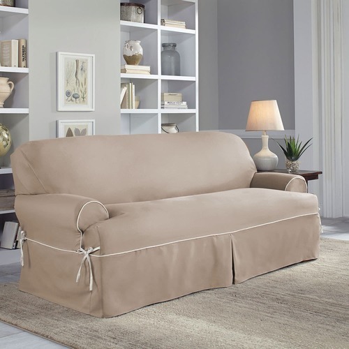 Serta Relaxed Fit Twill Sofa Slipcover Serta Relaxed Fit Twill Sofa Slipcover