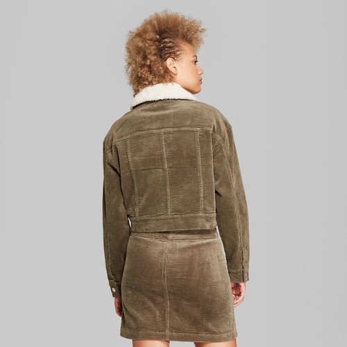 corduroy jacket with sherpa collar