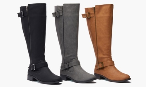 womens black boots size 10 wide