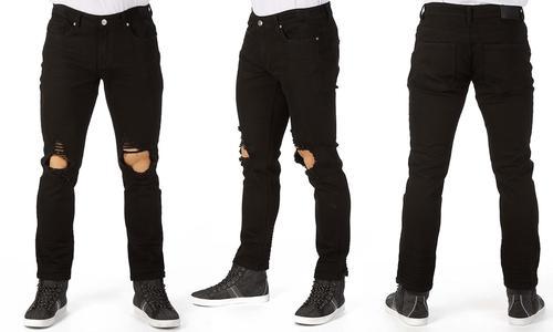 mens black knee ripped jeans