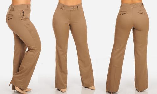 high waisted bootcut dress pants