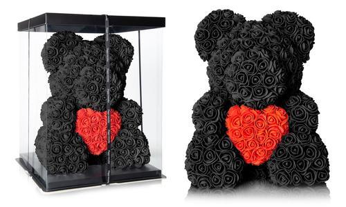rose teddy bear black