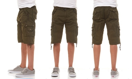 mens slim fit cargo shorts