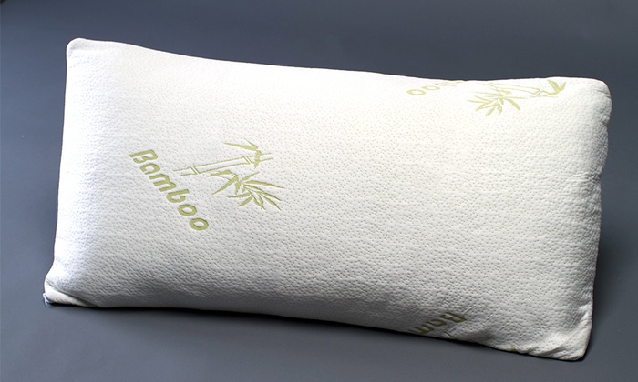 Zen Bedrooms Memory Foam Pillow W Bamboo Covers 2 Pack White