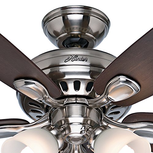 Hunter 52 U0026quot Brushed Nickel 5 Blade Ceiling Fan With Light