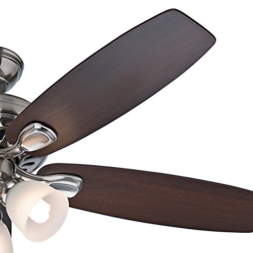 Hunter 52 U0026quot Brushed Nickel 5 Blade Ceiling Fan With Light